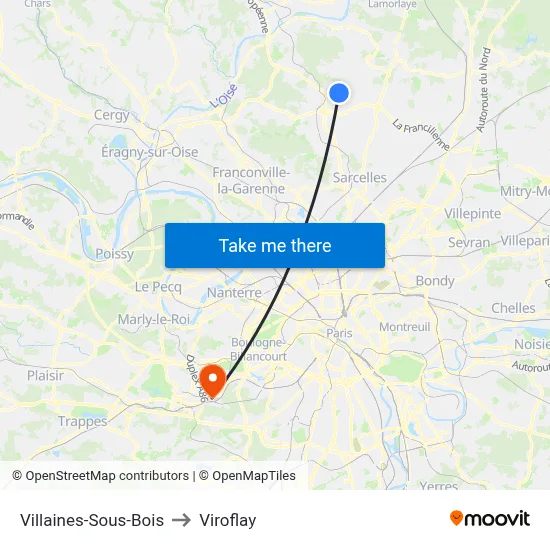 Villaines-Sous-Bois to Viroflay map