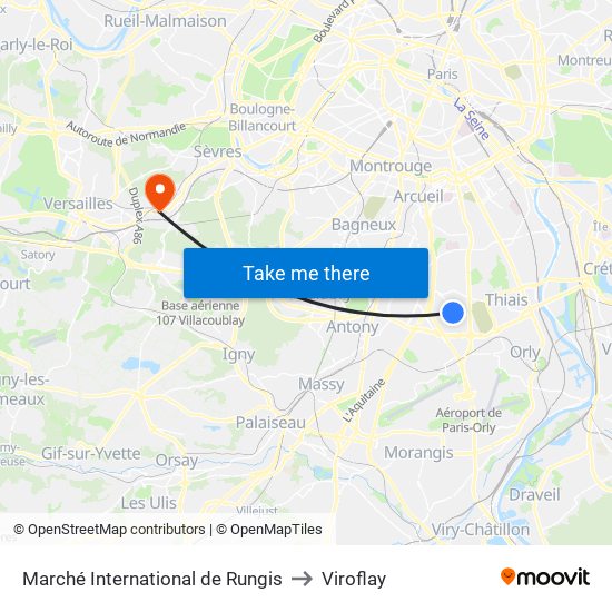 Marché International de Rungis to Viroflay map