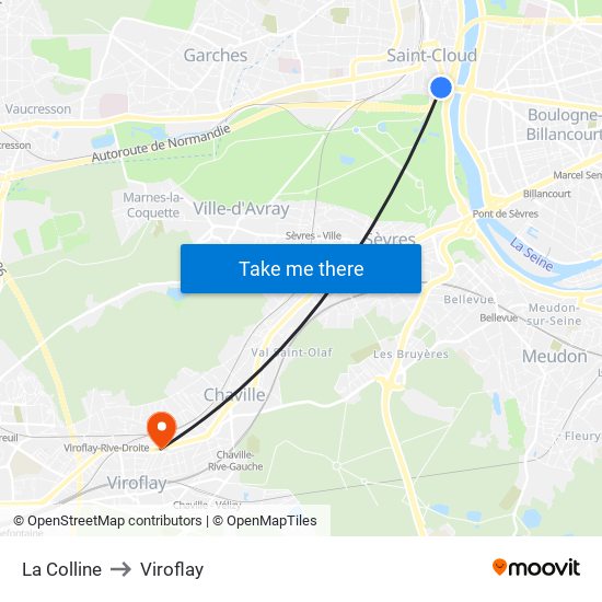 La Colline to Viroflay map