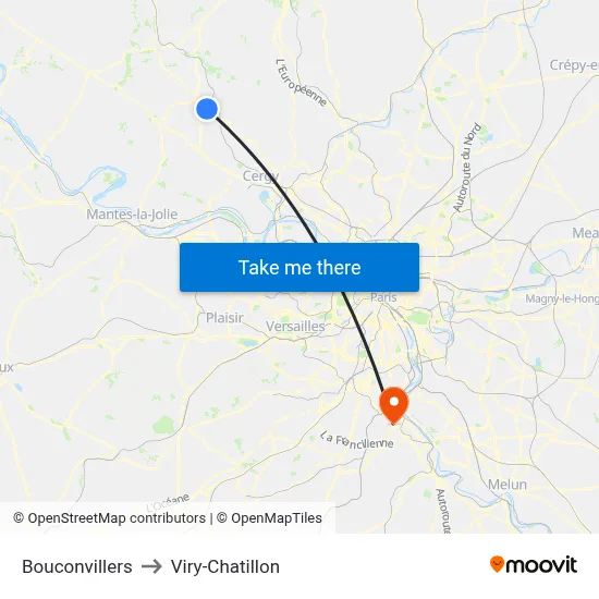 Bouconvillers to Viry-Chatillon map