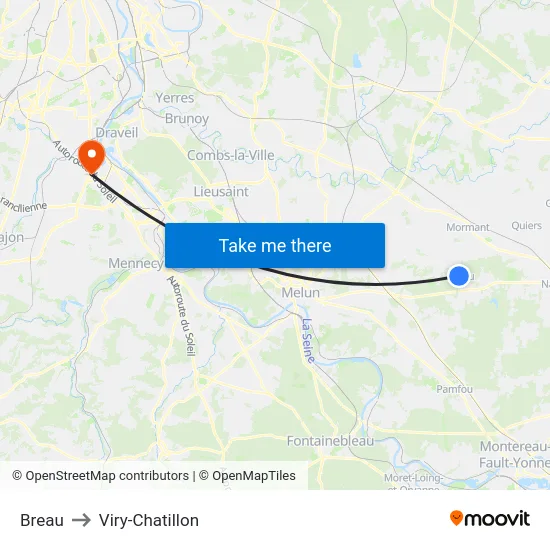 Breau to Viry-Chatillon map