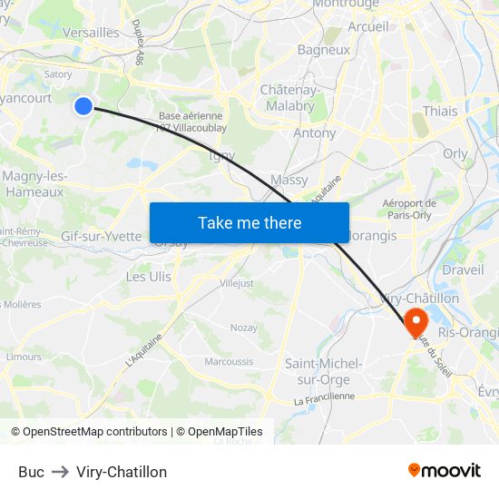 Buc to Viry-Chatillon map