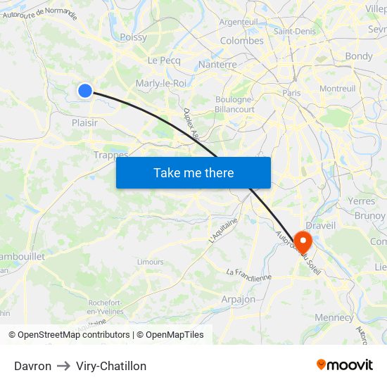 Davron to Viry-Chatillon map
