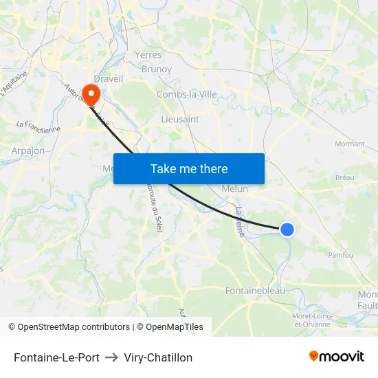 Fontaine-Le-Port to Viry-Chatillon map