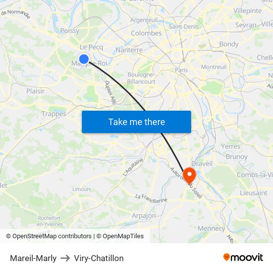 Mareil-Marly to Viry-Chatillon map
