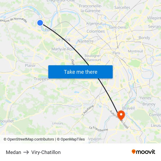 Medan to Viry-Chatillon map