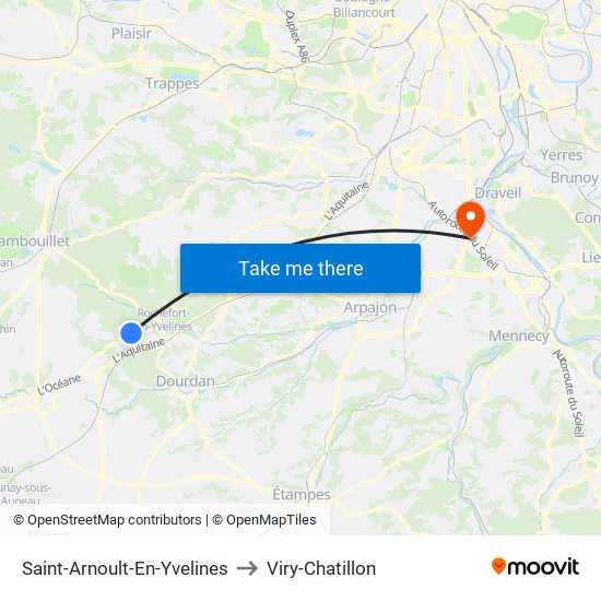 Saint-Arnoult-En-Yvelines to Viry-Chatillon map