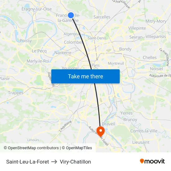 Saint-Leu-La-Foret to Viry-Chatillon map