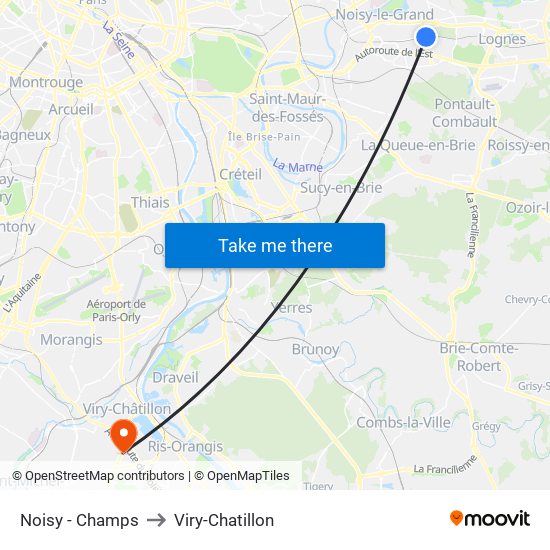 Noisy - Champs to Viry-Chatillon map