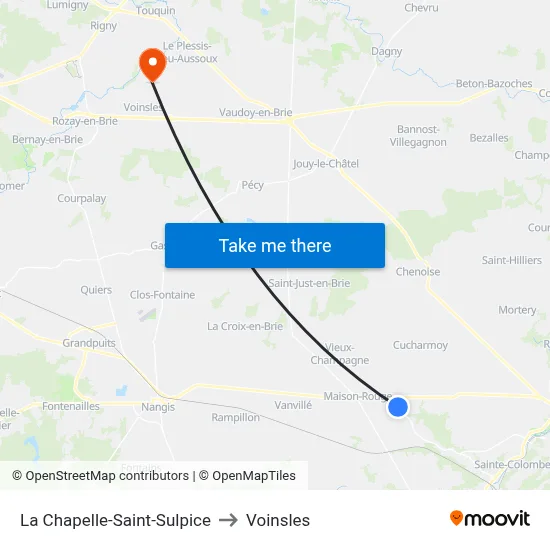 La Chapelle-Saint-Sulpice to Voinsles map