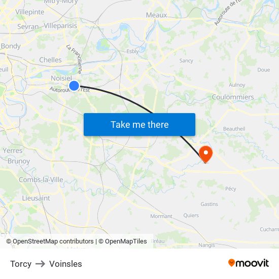 Torcy to Voinsles map