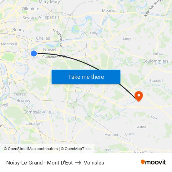 Noisy-Le-Grand - Mont D'Est to Voinsles map