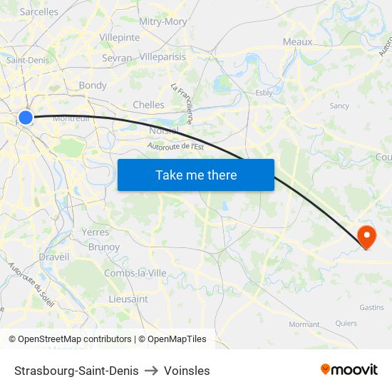 Strasbourg-Saint-Denis to Voinsles map