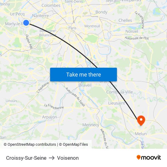 Croissy-Sur-Seine to Voisenon map