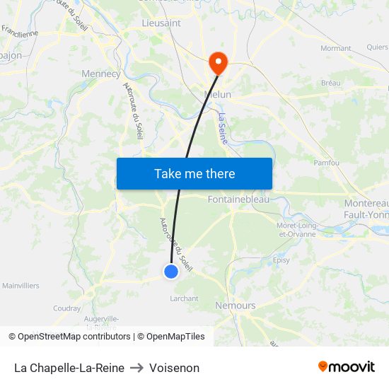 La Chapelle-La-Reine to Voisenon map