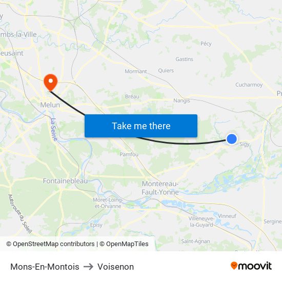 Mons-En-Montois to Voisenon map