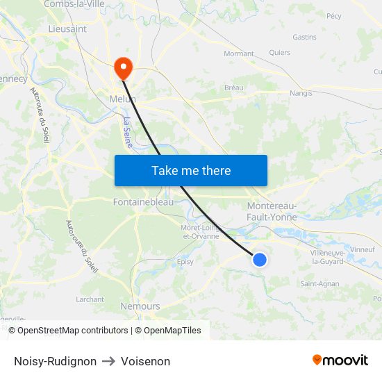Noisy-Rudignon to Voisenon map