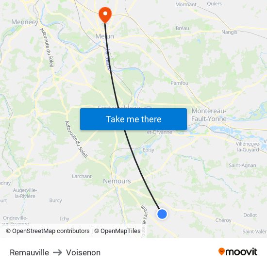Remauville to Voisenon map
