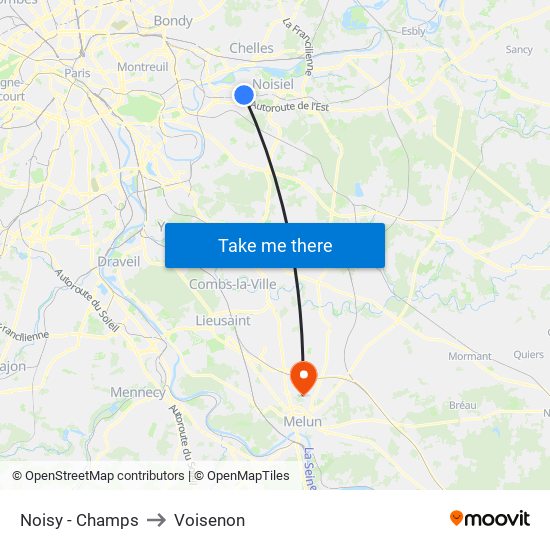 Noisy - Champs to Voisenon map