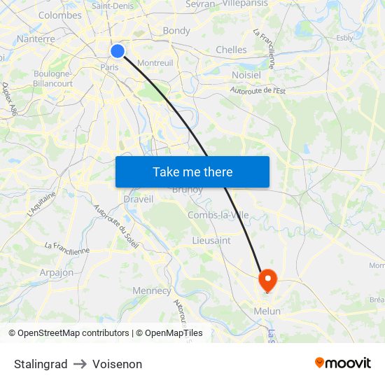 Stalingrad to Voisenon map