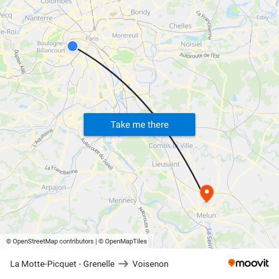 La Motte-Picquet - Grenelle to Voisenon map