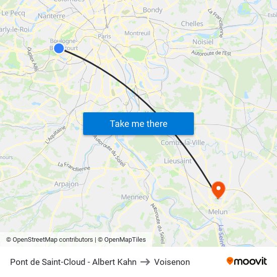 Pont de Saint-Cloud - Albert Kahn to Voisenon map