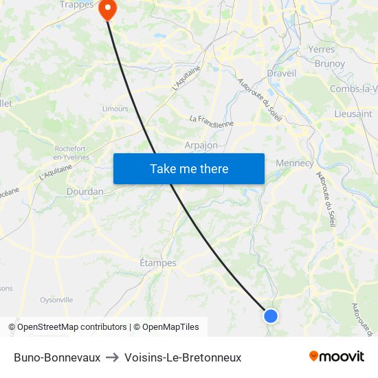 Buno-Bonnevaux to Voisins-Le-Bretonneux map