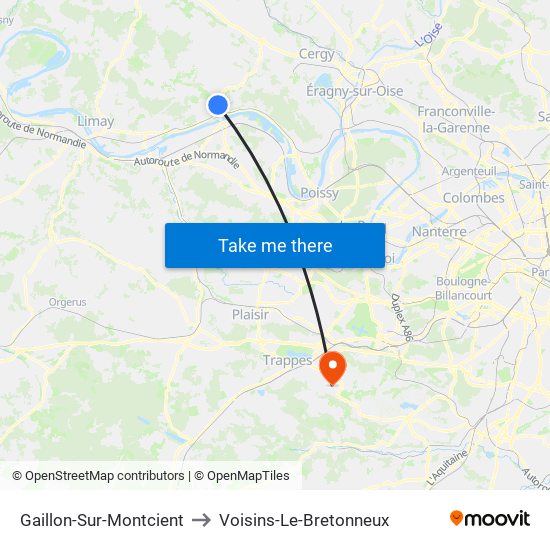 Gaillon-Sur-Montcient to Voisins-Le-Bretonneux map