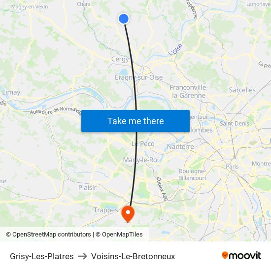 Grisy-Les-Platres to Voisins-Le-Bretonneux map