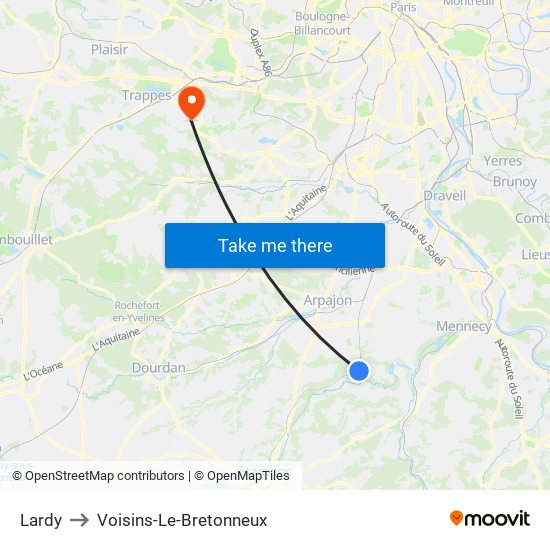 Lardy to Voisins-Le-Bretonneux map
