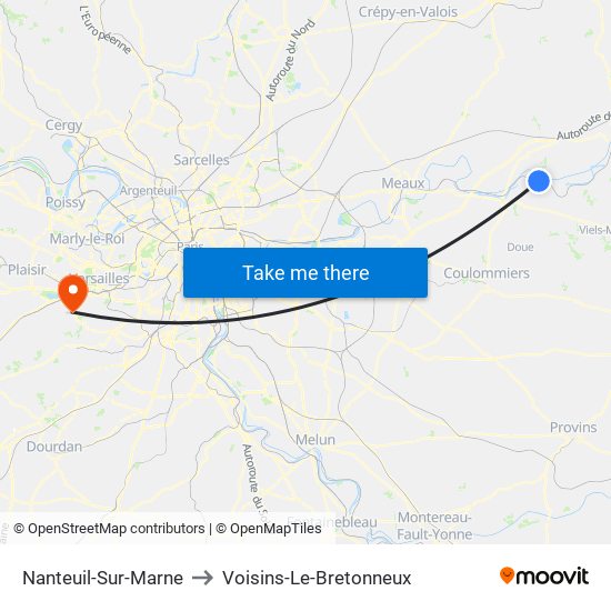 Nanteuil-Sur-Marne to Voisins-Le-Bretonneux map