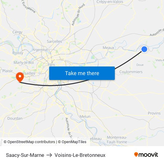 Saacy-Sur-Marne to Voisins-Le-Bretonneux map