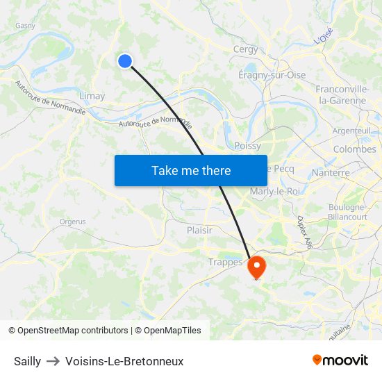 Sailly to Voisins-Le-Bretonneux map