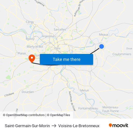 Saint-Germain-Sur-Morin to Voisins-Le-Bretonneux map