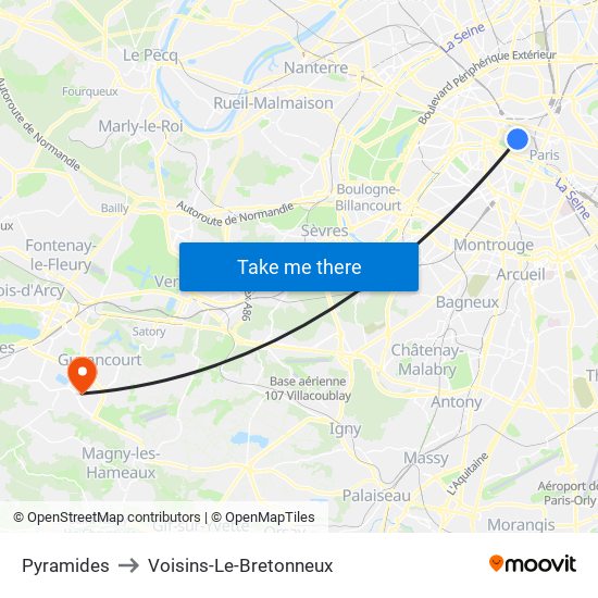 Pyramides to Voisins-Le-Bretonneux map