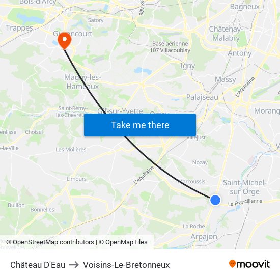 Château D'Eau to Voisins-Le-Bretonneux map