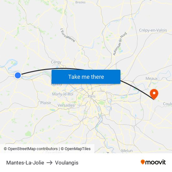 Mantes-La-Jolie to Voulangis map