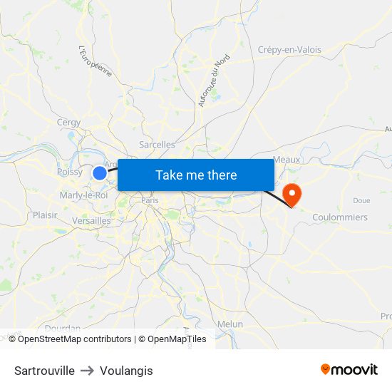 Sartrouville to Voulangis map