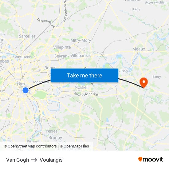 Van Gogh to Voulangis map