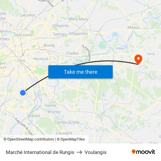 Marché International de Rungis to Voulangis map