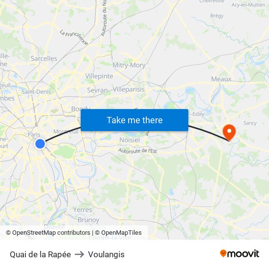 Quai de la Rapée to Voulangis map