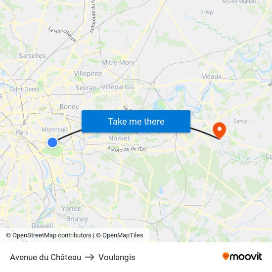 Avenue du Château to Voulangis map
