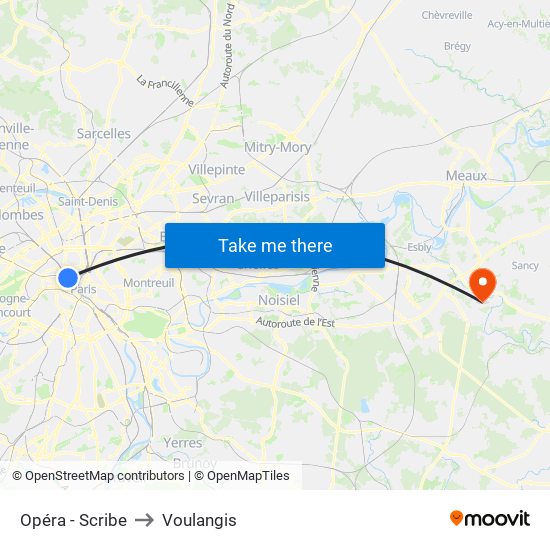 Opéra - Scribe to Voulangis map