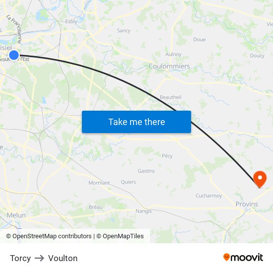 Torcy to Voulton map