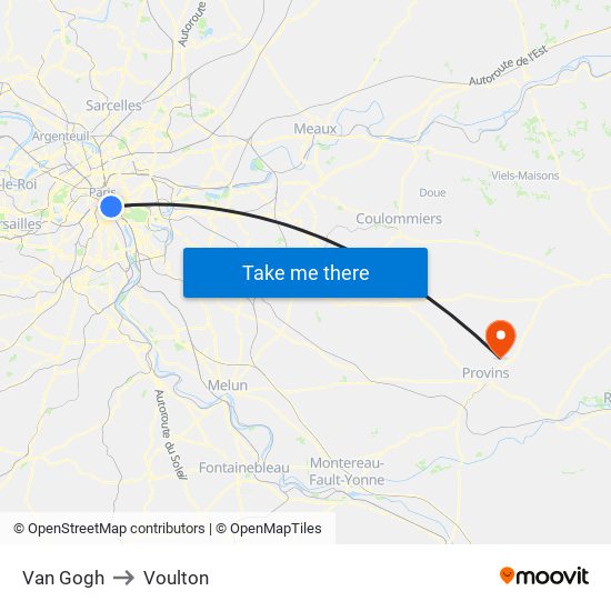 Van Gogh to Voulton map