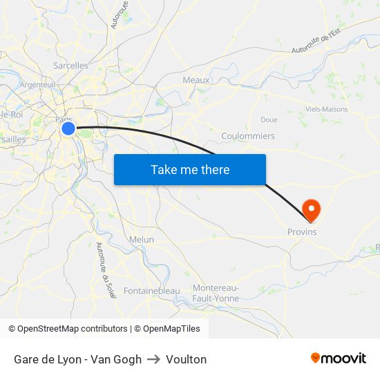 Gare de Lyon - Van Gogh to Voulton map