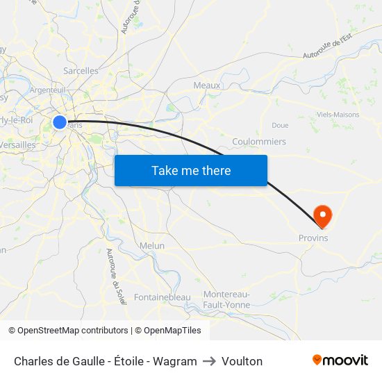 Charles de Gaulle - Étoile - Wagram to Voulton map