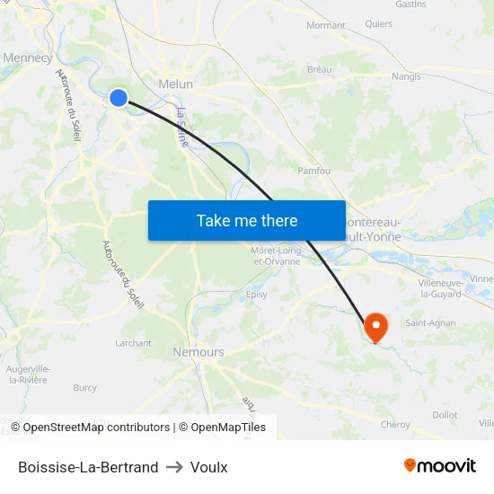 Boissise-La-Bertrand to Voulx map