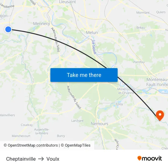 Cheptainville to Voulx map