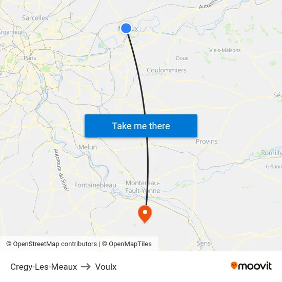 Cregy-Les-Meaux to Voulx map